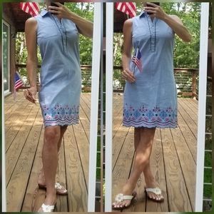 Tommy Hilfiger embroidered Oxford dress NWT